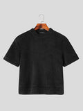 Mens Fleece Crew Neck Short Sleeve T-Shirt SKUK41847