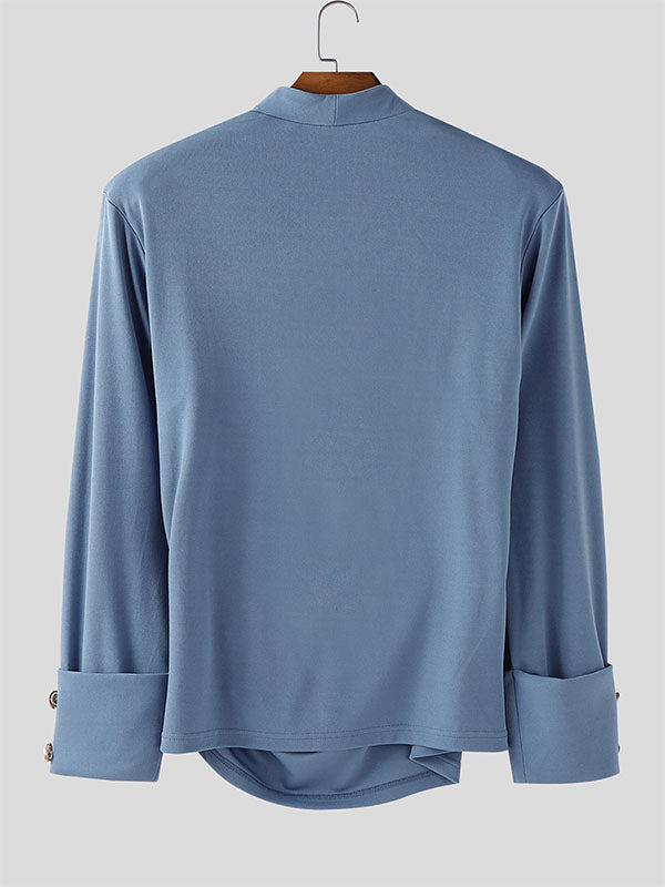 Mens Solid Color Casual Long Sleeve Blazer SKUL23960