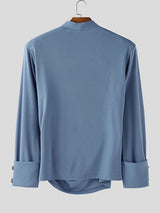 Mens Solid Color Casual Long Sleeve Blazer SKUL23960