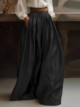 Men's Solid Pleated Loose Casual Pant SKUL36328