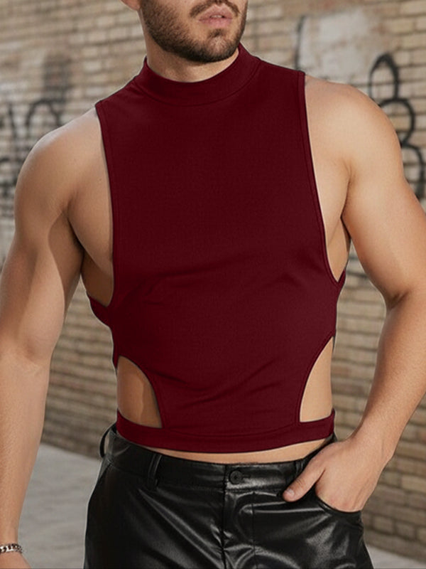 Men's Side Cutout Crew Neck Tank SKUL46518