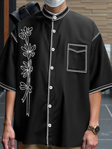 Mens Floral Print Casual Short Sleeve Shirt SKUL07592