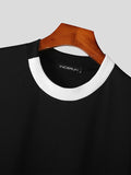 Mens Contrast Patchwork Casual Short Sleeve T-Shirt SKUK08706