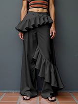 Mens Ruffle Trim Design Casual Pant SKUL10637