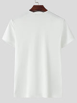 Mens Textured Zip-Up Short Sleeve T-Shirt SKUL01341