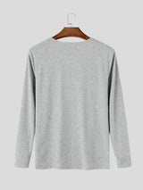 Men's Early Autumn Urban Casual Sheer Mesh Patchwork Deep V-Neck Muscle Fit Long Sleeve V-Neck T-shirt SKUL83997