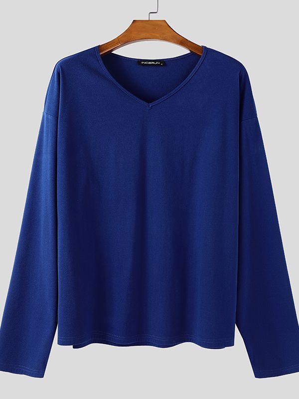 Men's Loose Lightweight Versatile Long Sleeve T-Shirt SKUL33030