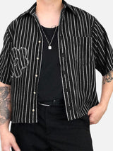 Mens Striped Colorblock Short Sleeve Shirt SKUL06487