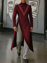 Men's Color Block Printed Long Hem T-Shirt SKUL43712