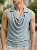 Men's Solid Cowl Neck Casual Tank SKUL29761