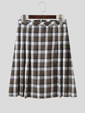 Mens Vintage Plaid Pleated Design Skirt SKUK31059