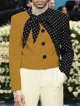 Men's Polka Dot Print Long Sleeve Blazer SKUL25786