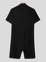Men's Color Block Short Sleeve Bodysuit SKUL37305