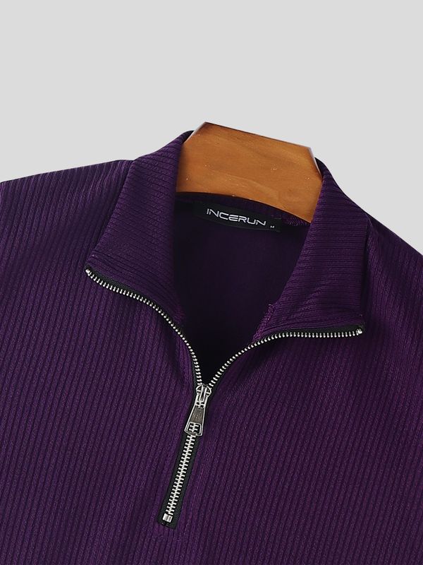 Men's Solid Color Textured High Neck Tank SKUL54042