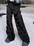 Mens Solid Splice Casual Straight Pants SKUK50852