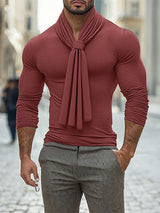 Men's Solid Twist Long Sleeve T-Shirt SKUL31714