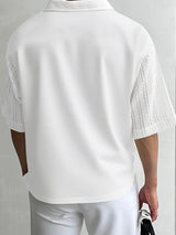 Men's Knit Hollow Short Sleeve Shirt SKUL04301