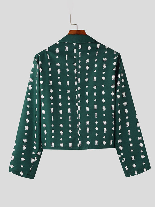 Mens Casual Print Long Sleeve Blazer SKUK79649