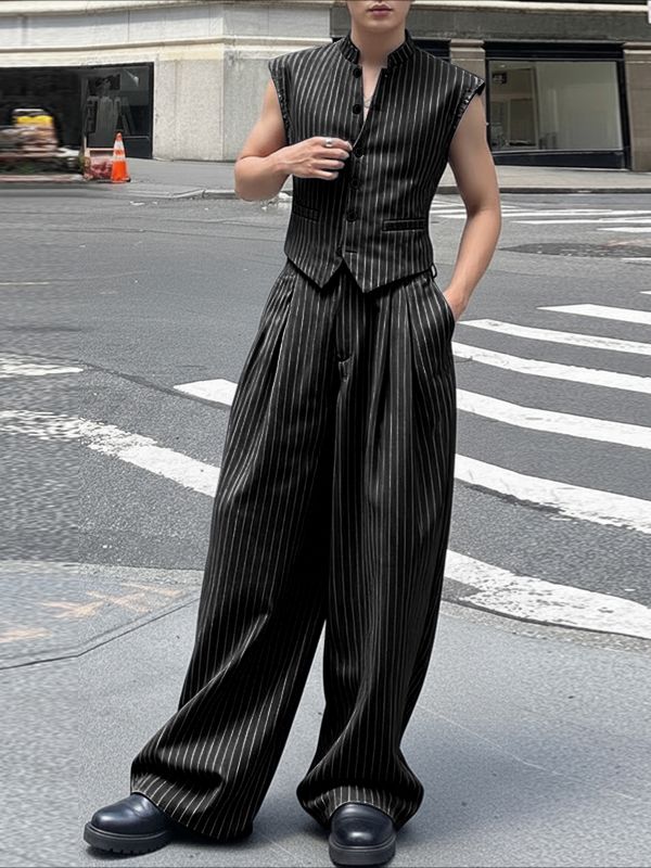 Men's Casual Striped Two Pieces Outfit SKUL39761