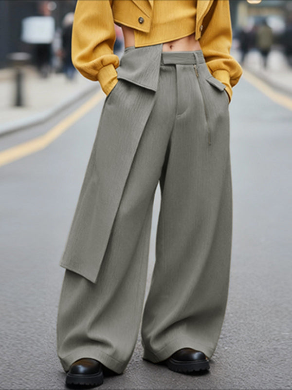 Men's Deconstructed Layered Wide Leg Casual Pant SKUL48797