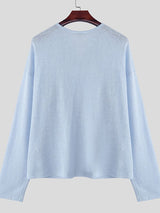 Men's Solid Color Sheer Long Sleeve T-Shirt SKUL40234