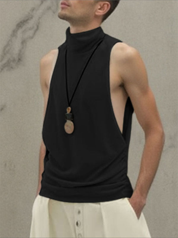 Men's Minimalist High Neck Casual Tank SKUL26220