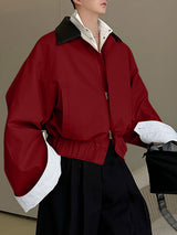 Men's Oversized Cuff Plaid Long Sleeve Jacket SKUL34030