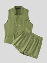 Men's Striped Casual Two Pieces Outfit SKUL52638