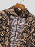 Mens Zebra Pattern Bell Sleeve Shirt SKUK25629