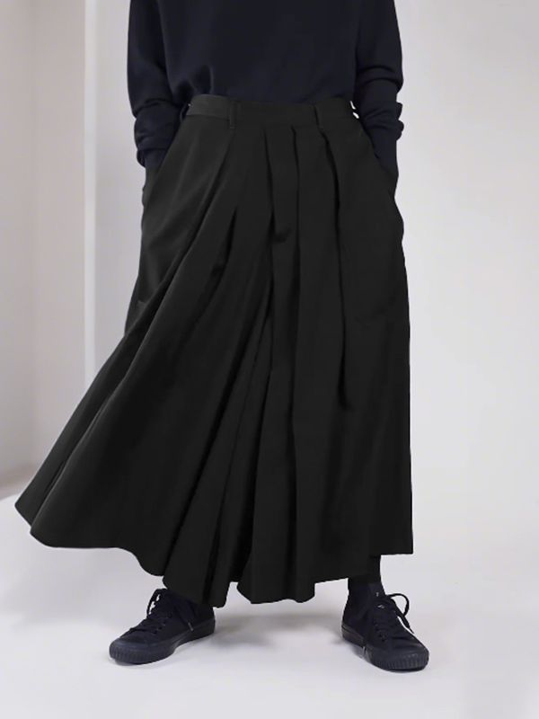 Men's Deconstructed Solid Color Pleated Pant SKUL48757