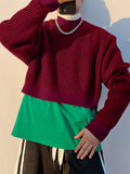 Mens Solid Knit Casual Pullover Crop Top SKUK32778