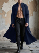 Men's Solid Color Stand Collar Long Sleeve Cardigan SKUL25750