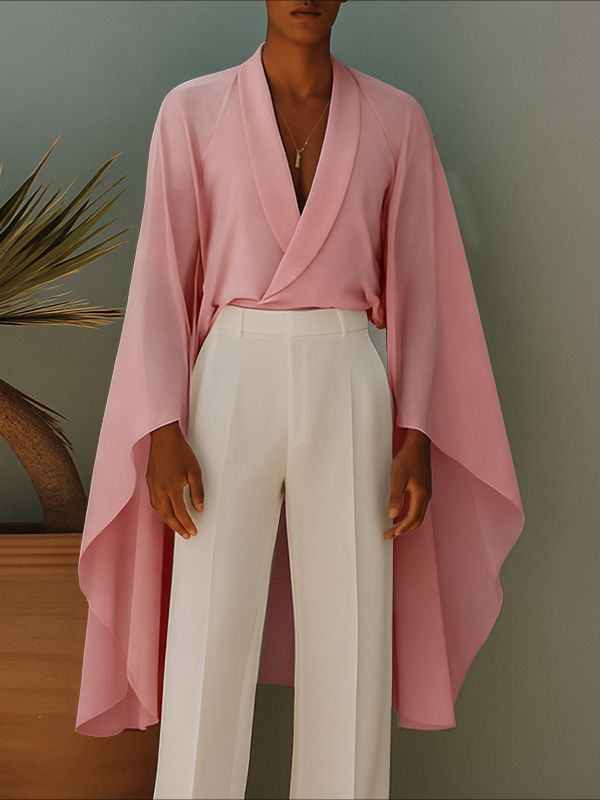 Men's Party Style Semi Sheer Long Sleeve Shirt SKUL36417