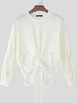 Men's Cross Tie Hollow Out Long Sleeve T-Shirt SKUL29568