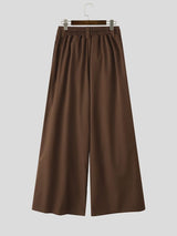 Men's Avant-Garde Victorian Hakama-Style Maxi Wide-Leg Skirt-Pant SKUL73674