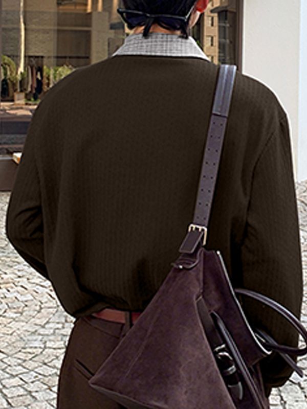 Men's Asymmetric Placket Versatile Long Sleeve Shirt SKUL40163