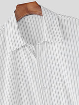 Men's Stripe Casual Long Sleeve Shirt SKUL29588