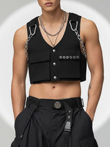 Men's Deconstructed Chain Casual Waistcoat SKUL40294