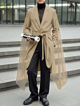 Men's Sheer Chiffon Side Patchwork Long Sleeve Blazer SKUL36620