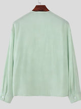 Men's Deconstructed Wavy Placket Long Sleeve Shirt SKUL51835