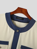 Mens Contrast Patchwork Pocket Short Sleeve Shirt SKUK07299