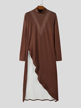 Men's Color Block Printed Long Hem T-Shirt SKUL43712