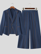 Men's Color Block Stitch Two Pieces Outfit SKUL36450