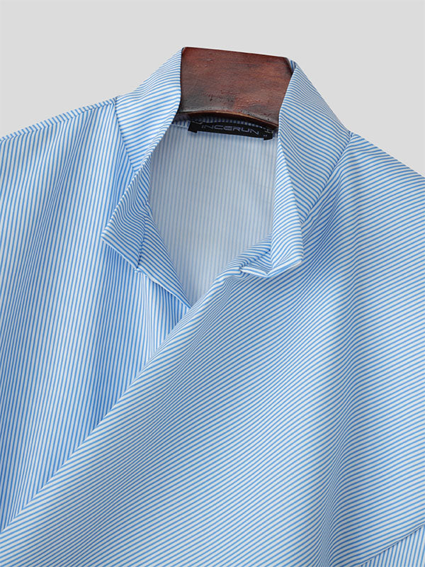 Men's Stripe Casual Long Sleeve Shirt SKUL28177