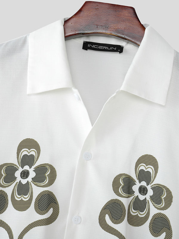 Men's Floral Print Short Sleeve Shirt SKUL21004
