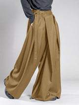 Men's Avant-Garde Pleated Layered Buckle Strap Pant SKUL59509