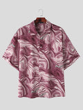 Mens Fluid Print Casual Short Sleeve Shirt SKUK55572