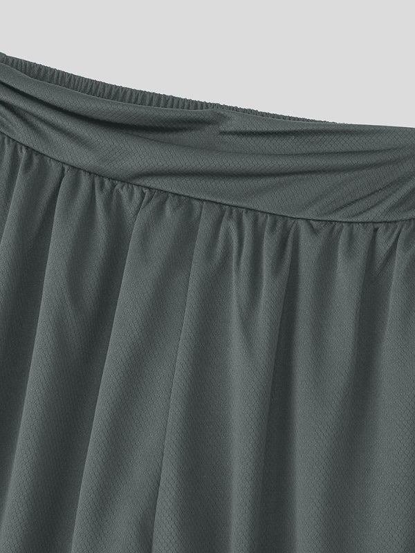 Men's Solid Color Layered Casual Pant SKUL17942