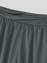 Men's Solid Color Layered Casual Pant SKUL17942