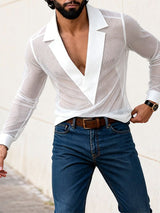 Men's Sheer Mesh Long Sleeve T-shirt SKUL54088